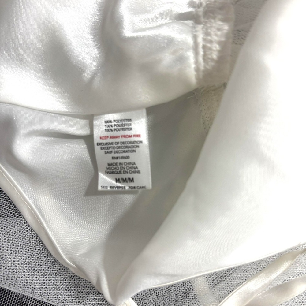 Sheer Mesh Floral Camisole Tank Top Womens Medium White Empire Waist Fairy Rodeo - Picture 5 of 14